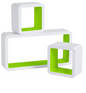 Set van 3 Decoratieve Kubus Wandplanken – Wit MDF, Modern en Stijlvol