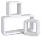 Set van 3 Decoratieve Kubus Wandplanken – Wit MDF, Modern en Stijlvol