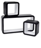 Set van 3 Decoratieve Kubus Wandplanken – Wit MDF, Modern en Stijlvol