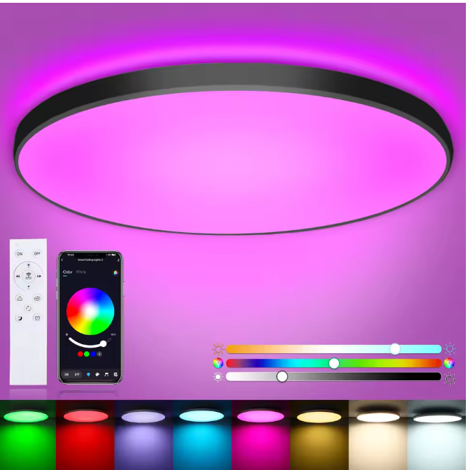 Slimme LED Plafondlamp Ø30 cm – 24W RGB met App & Afstandsbediening