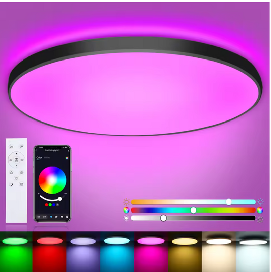 Slimme LED Plafondlamp Ø30 cm – 24W RGB met App & Afstandsbediening
