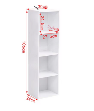 Witte Boekenkast met 4 Kubussen – Vrijstaande Opbergkast