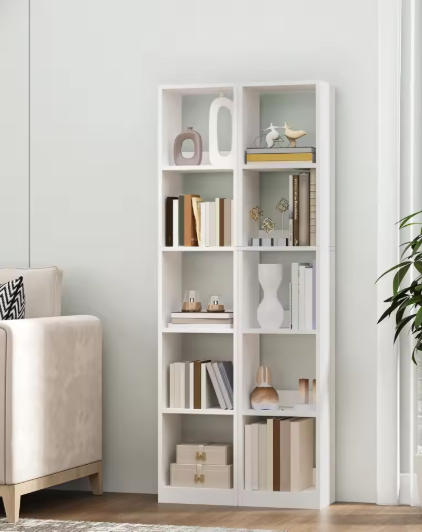 Witte Kubus Boekenkast – Moderne Opbergkast met 5 Planken