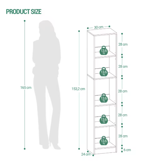 Witte Kubus Boekenkast – Moderne Opbergkast met 5 Planken