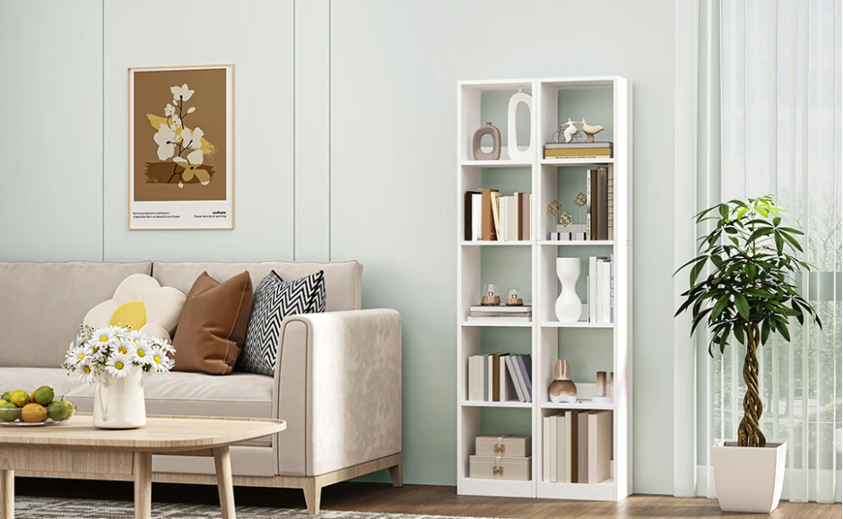 Witte Kubus Boekenkast – Moderne Opbergkast met 5 Planken