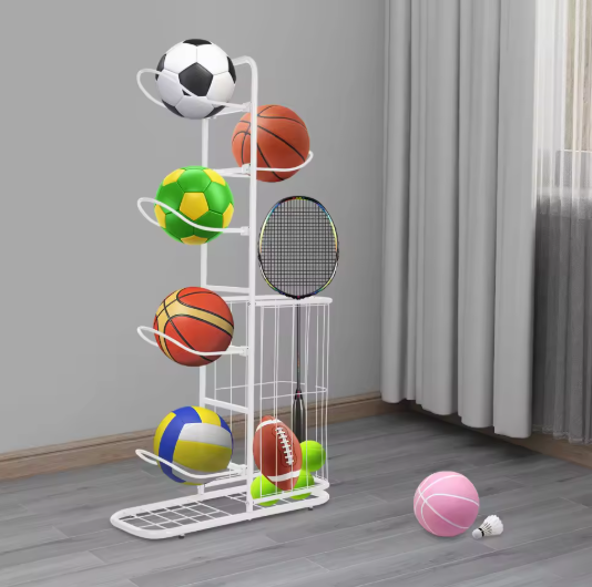 5-laags Sport Opbergrek – Vrijstaande Balhouder & Organizer