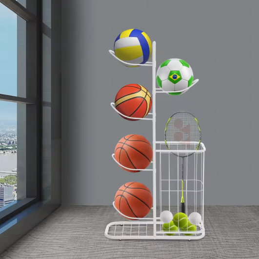 5-laags Sport Opbergrek – Vrijstaande Balhouder & Organizer