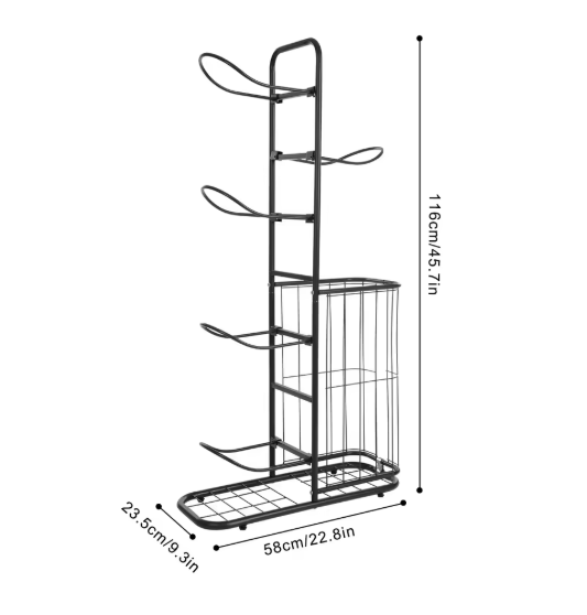 5-laags Sport Opbergrek – Vrijstaande Balhouder & Organizer