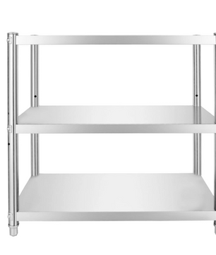 3-Laags Roestvrijstalen Opbergrek – Verstelbaar & Duurzaam Keukenrek