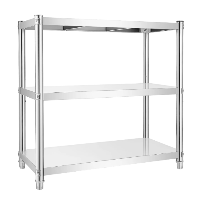 3-Laags Roestvrijstalen Opbergrek – Verstelbaar & Duurzaam Keukenrek