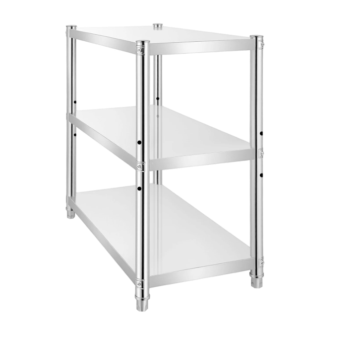 3-Laags Roestvrijstalen Opbergrek – Verstelbaar & Duurzaam Keukenrek