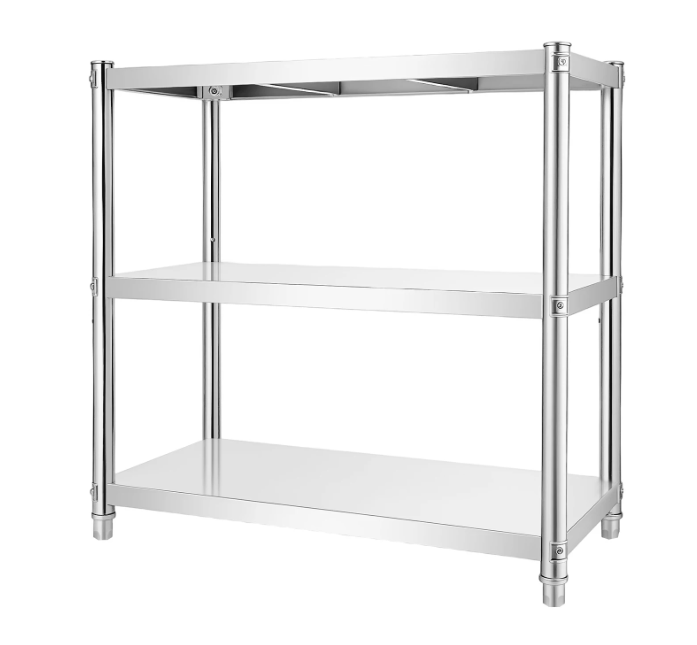 3-Laags Roestvrijstalen Opbergrek – Verstelbaar & Duurzaam Keukenrek