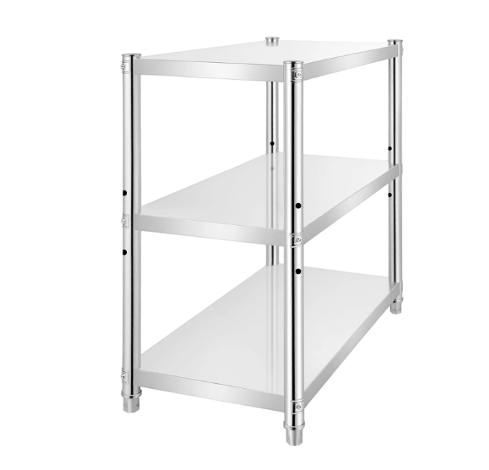 3-Laags Roestvrijstalen Opbergrek – Verstelbaar & Duurzaam Keukenrek