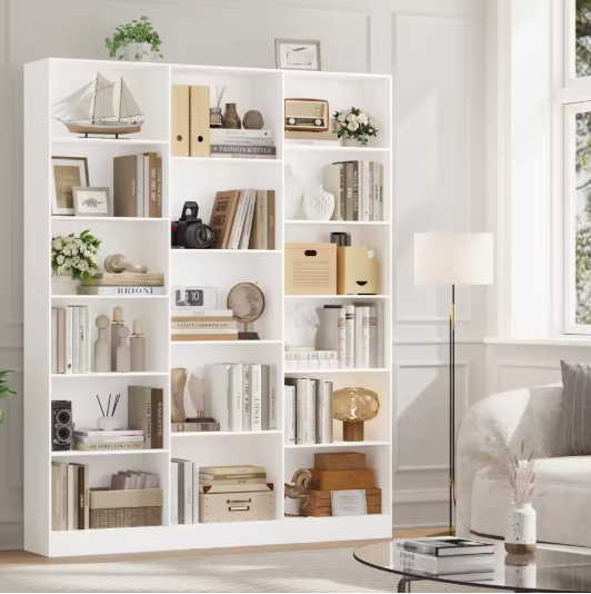 Boekenkast met 17 Vakken – Hoge Opbergkast & Organizer 188 cm
