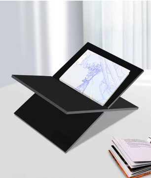 Acryl Boekenstandaard – X-Vormige Leesplank & Organizer