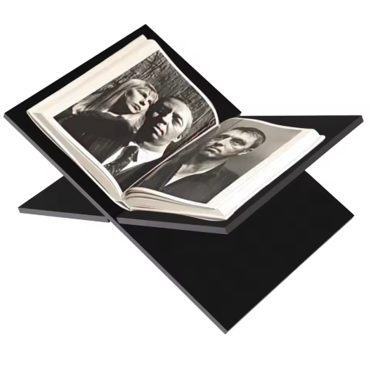 Acryl Boekenstandaard – X-Vormige Leesplank & Organizer