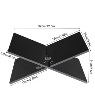 Acryl Boekenstandaard – X-Vormige Leesplank & Organizer