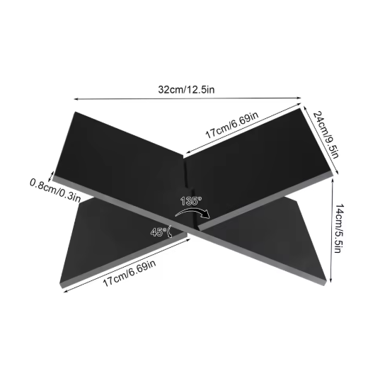 Acryl Boekenstandaard – X-Vormige Leesplank & Organizer