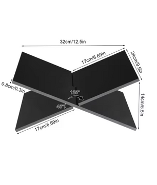 Acryl Boekenstandaard – X-Vormige Leesplank & Organizer