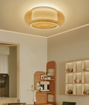 Rotan Hanglamp – Handgeweven Bamboe Plafondlamp, Modern & Minimalistisch