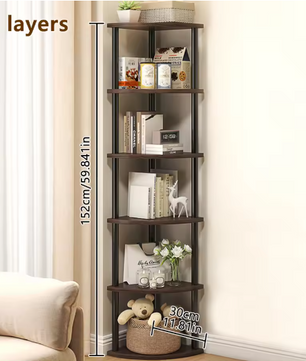 5/6-Laags Hoekrek – Opbergrek & Plantenstandaard voor Woonkamer, Keuken en Slaapkamer