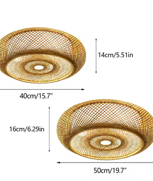 Rotan Hanglamp – Handgeweven Bamboe Plafondlamp, Modern & Minimalistisch