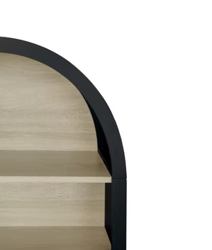 Moderne Boekenkast met Gebogen Ontwerp – 4 Lagen Houten Opbergrek 116 cm