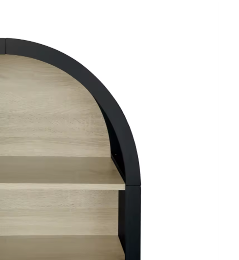 Moderne Boekenkast met Gebogen Ontwerp – 4 Lagen Houten Opbergrek 116 cm