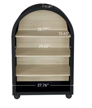 Moderne Boekenkast met Gebogen Ontwerp – 4 Lagen Houten Opbergrek 116 cm