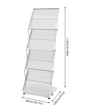 4-Laags Brochurestandaard – Vloerstaand Tijdschriftenrek van Metaal, Modern en Opvouwbaar
