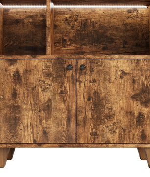 Houten Boekenkast met LED-Verlichting – Dubbele Deuren & Grote Opbergruimte 173 cm