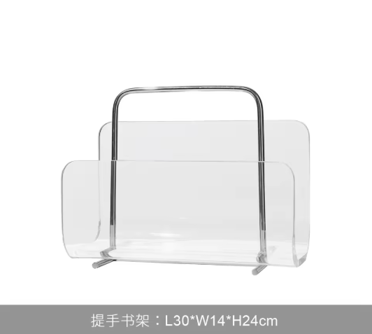 Moderne Metaal & Acryl Boekenplank – Decoratief Tafelrek voor Kantoor en Woonkamer