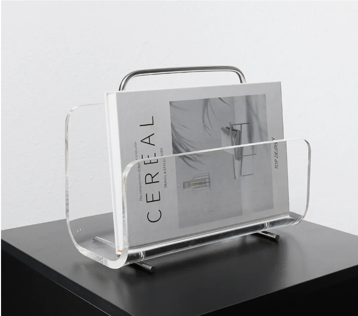 Moderne Metaal & Acryl Boekenplank – Decoratief Tafelrek voor Kantoor en Woonkamer