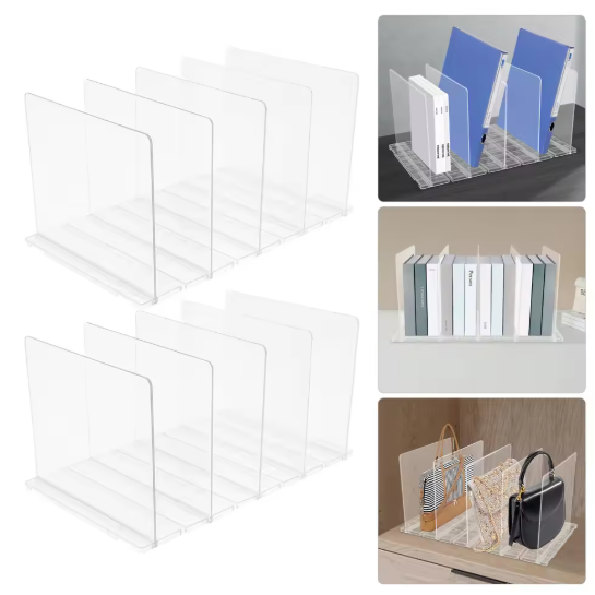 Set van 2 Handtas Organizers – Transparant PC Opbergrek met 10 Verdelers, Vrijstaand 41,5x23,9x20 cm