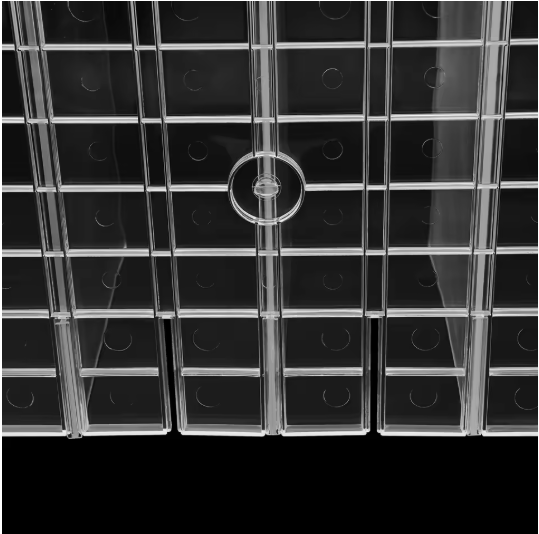 Set van 2 Handtas Organizers – Transparant PC Opbergrek met 10 Verdelers, Vrijstaand 41,5x23,9x20 cm