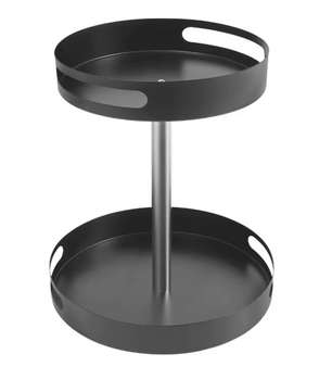 360° Draaibaar Kruidenrek – 2-laags Roterende Keuken Organizer van Koolstofstaal, 30,5 cm