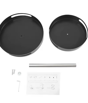 360° Draaibaar Kruidenrek – 2-laags Roterende Keuken Organizer van Koolstofstaal, 30,5 cm