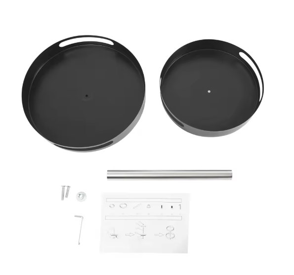 360° Draaibaar Kruidenrek – 2-laags Roterende Keuken Organizer van Koolstofstaal, 30,5 cm