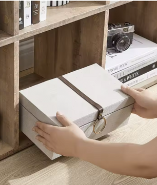 Boekenkast met 10 Vakken – Houten Kamerverdeler met Open Opbergvakken en Kantelbeveiliging