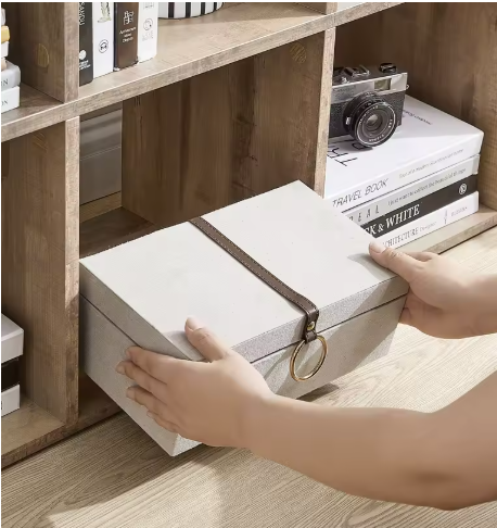 Boekenkast met 10 Vakken – Houten Kamerverdeler met Open Opbergvakken en Kantelbeveiliging