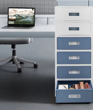 Archiefkast met 6 Laden – Afsluitbare Kantoororganizer met Stille Wielen, Ruime Meerlaagse Opbergruimte voor Thuis en Kantoor