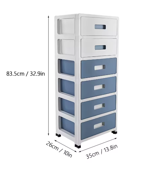 Archiefkast met 6 Laden – Afsluitbare Kantoororganizer met Stille Wielen, Ruime Meerlaagse Opbergruimte voor Thuis en Kantoor