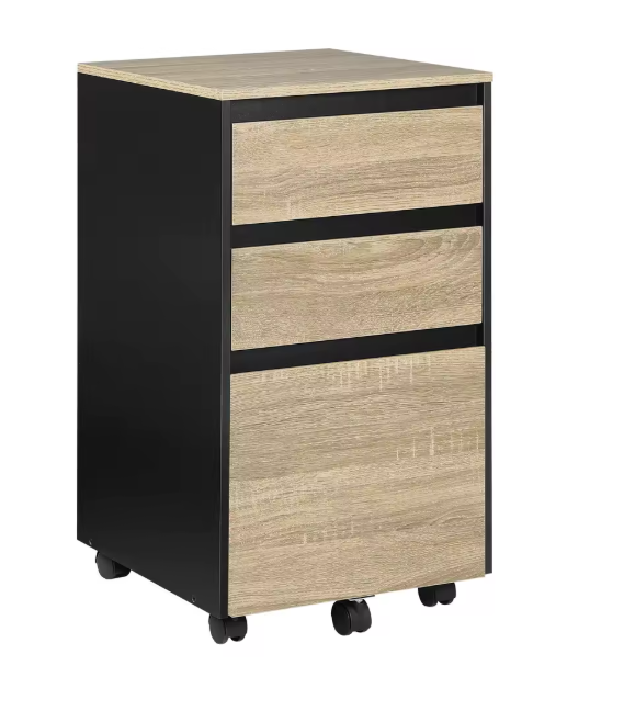 Mobiele Archiefkast met 3 Laden – Kantoor Organizer met Wielen en Industriële Look