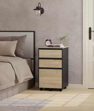 Mobiele Archiefkast met 3 Laden – Kantoor Organizer met Wielen en Industriële Look