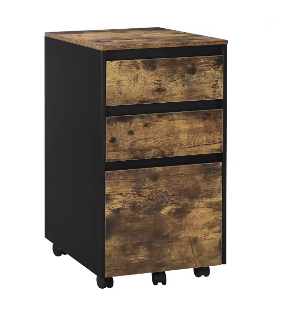 Mobiele Archiefkast met 3 Laden – Kantoor Organizer met Wielen en Industriële Look