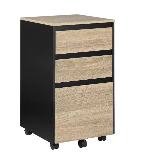 Mobiele Archiefkast met 3 Laden – Kantoor Organizer met Wielen en Industriële Look