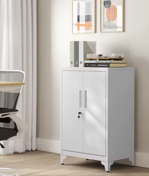 Metalen Opbergkast met 2 Deuren – Industriële Dossierkast 90 cm