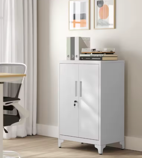 Metalen Opbergkast met 2 Deuren – Industriële Dossierkast 90 cm