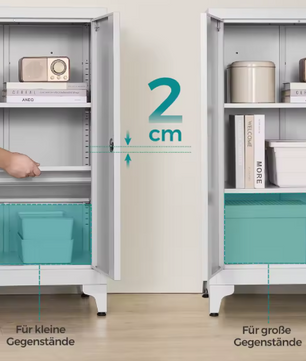 Metalen Opbergkast met 2 Deuren – Industriële Dossierkast 90 cm