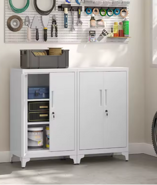 Metalen Opbergkast met 2 Deuren – Industriële Dossierkast 90 cm